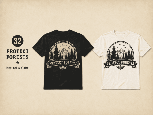 VINTAGE ECO TEE - PROTECT FORESTS