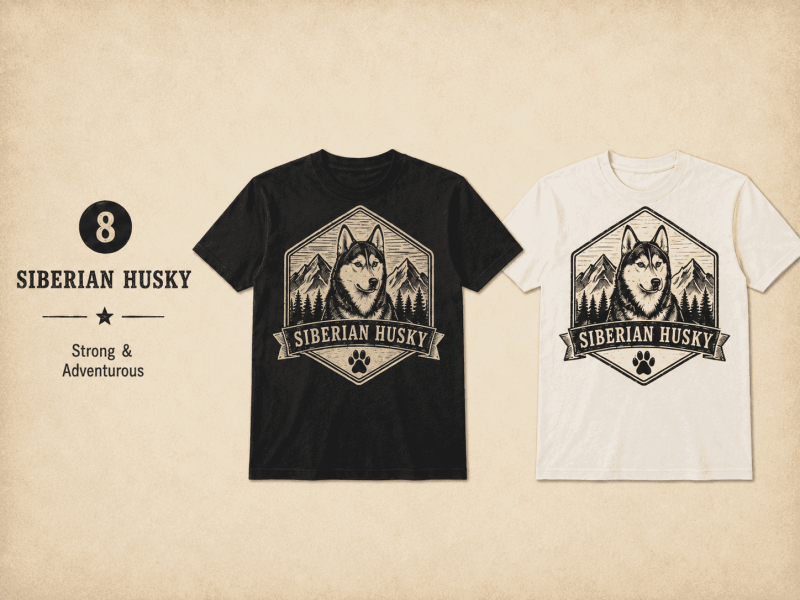 VINTAGE DOG TEE - SIBERIAN HUSKY