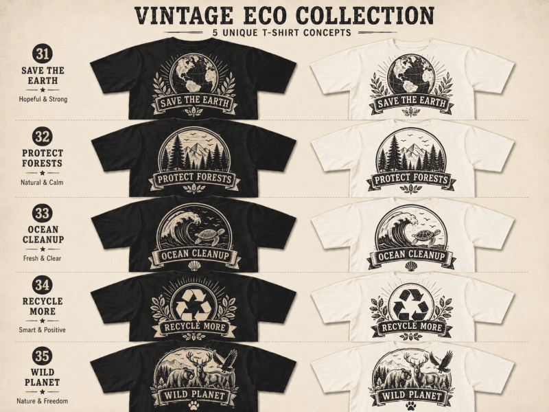 VINTAGE ECO TEE - PROTECT FORESTS