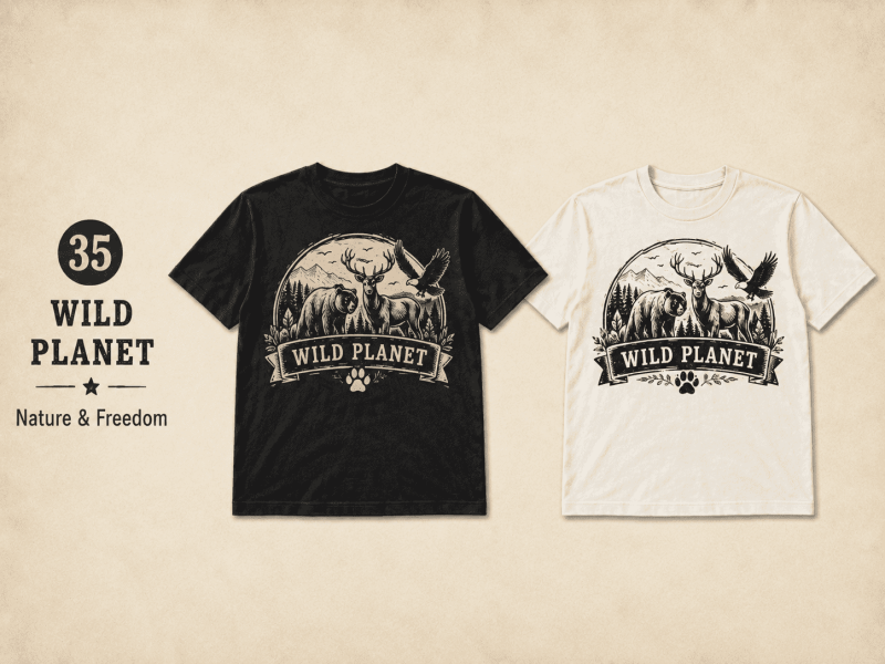 VINTAGE ECO TEE - WILD PLANET