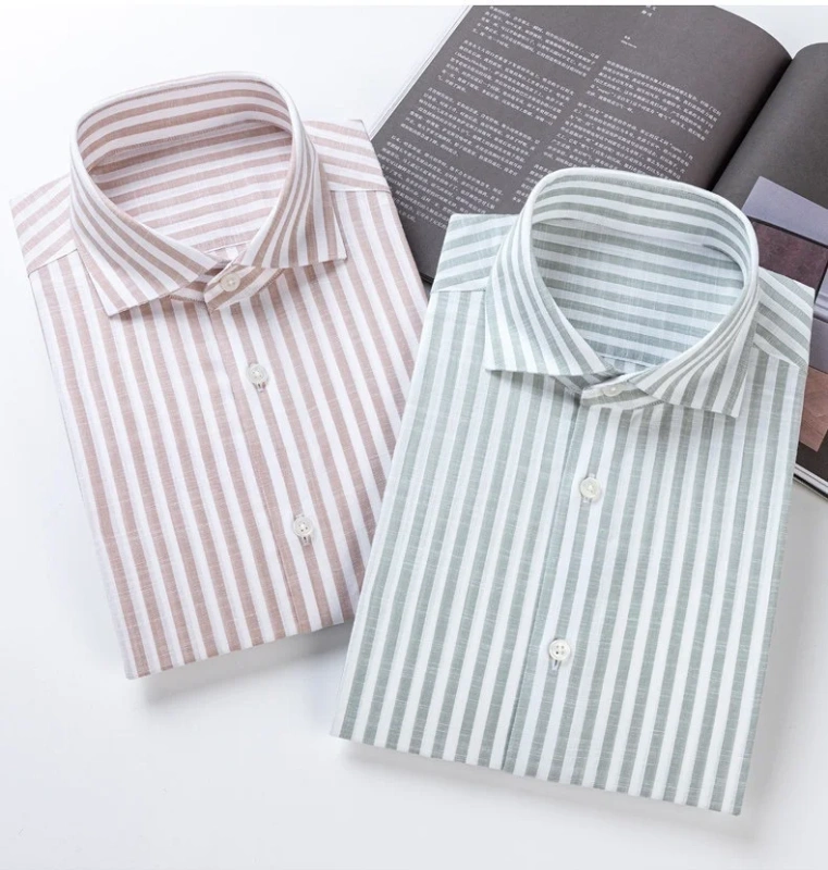 2026 New Men's Italian Casual Shirt Windsor Collar 81.9% Cotton 18% Lyocell Soft Breathable Male Daily Wear Tops Hot Sale