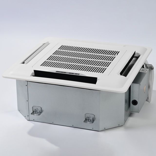 وحدة مروحة كاسيت | نظام تدفئة وتكييف هواء مثبت في السقف بتدفق هواء رباعي الاتجاهات