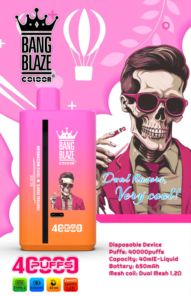 Bang Blaze 40K 40000 Puffs Disposable Vape E Cigarette Double Flavor