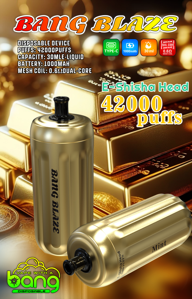 Bang E-Shisha Head 42000 Puffs Gold Design – A Premium Upgrade for Your Hookah