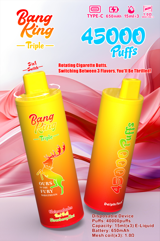 Bang King 45000 Puffs 3in1 Ecig Eliquid Disposable Vape