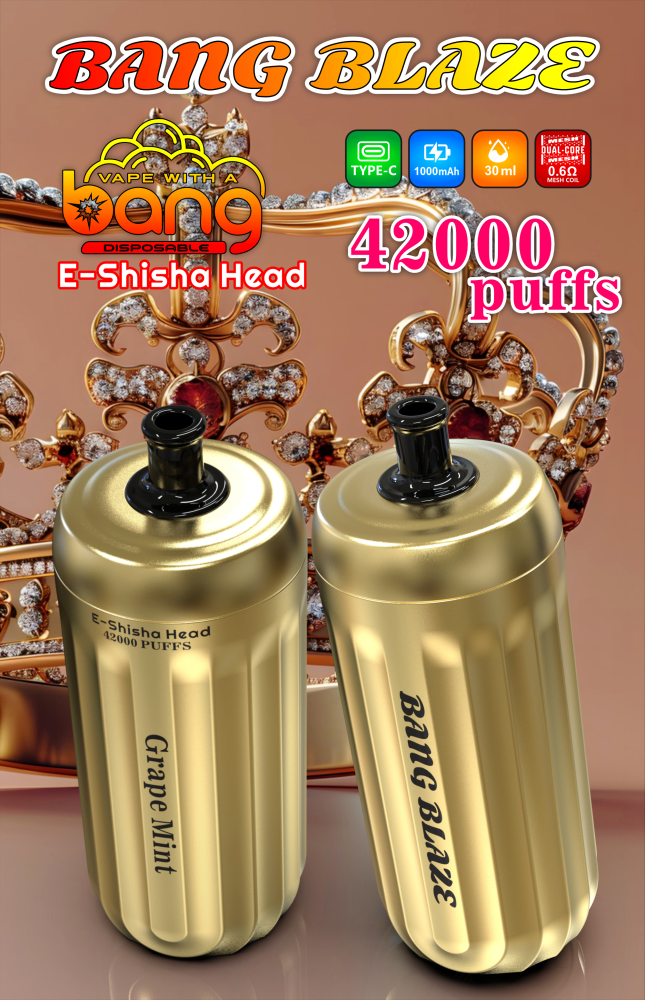 Bang E-Shisha Head 42000 Puffs Gold Design – A Premium Upgrade for Your Hookah