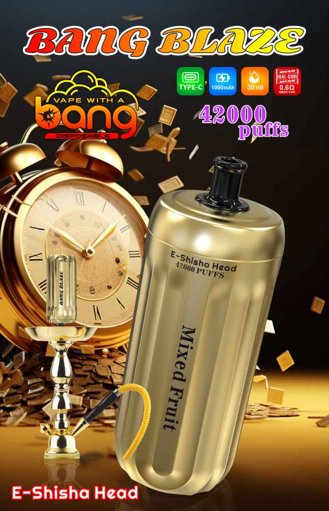 Bang E-Shisha Head 42000 Puffs Gold Design – A Premium Upgrade for Your Hookah