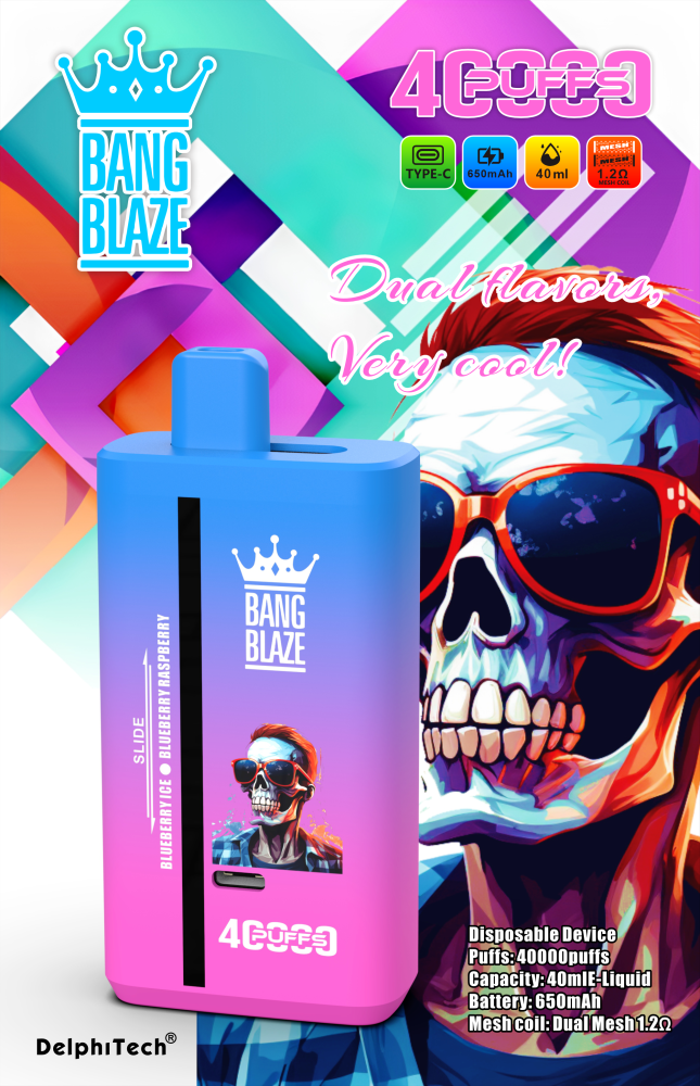 Bang Blaze 40K 40000 Puffs Disposable Vape E Cigarette Double Flavor