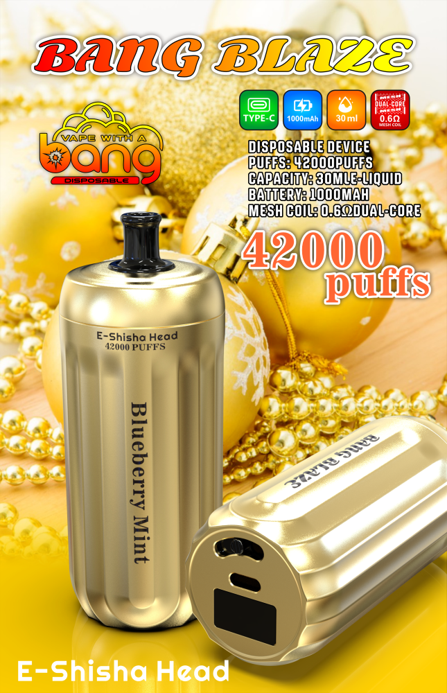 Bang E-Shisha Head 42000 Puffs Gold Design – A Premium Upgrade for Your Hookah