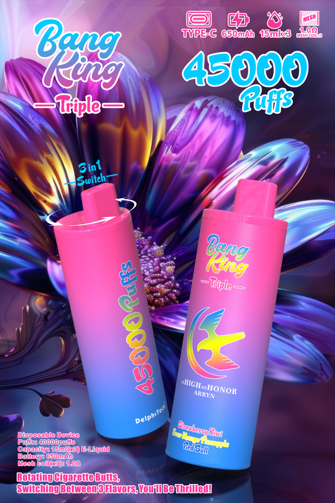 Bang King 45000 Puffs 3in1 Ecig Eliquid Disposable Vape
