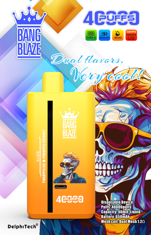 Bang Blaze 40K 40000 Puffs Disposable Vape E Cigarette Double Flavor
