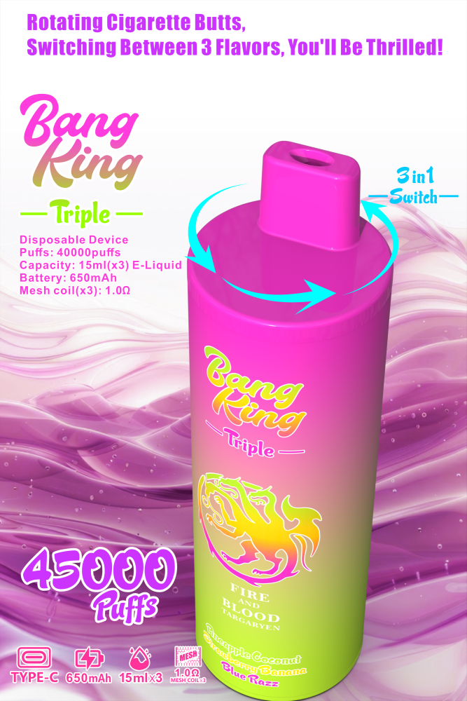 Bang King 45000 Puffs 3in1 Ecig Eliquid Disposable Vape