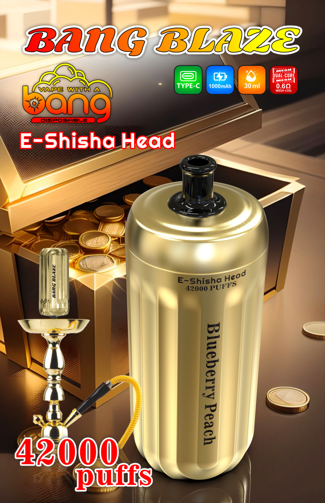 Bang E-Shisha Head 42000 Puffs Gold Design – A Premium Upgrade for Your Hookah