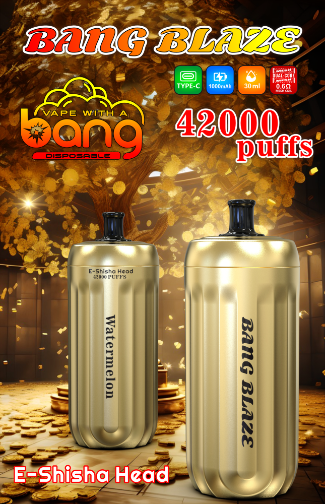 Bang E-Shisha Head 42000 Puffs Gold Design – A Premium Upgrade for Your Hookah