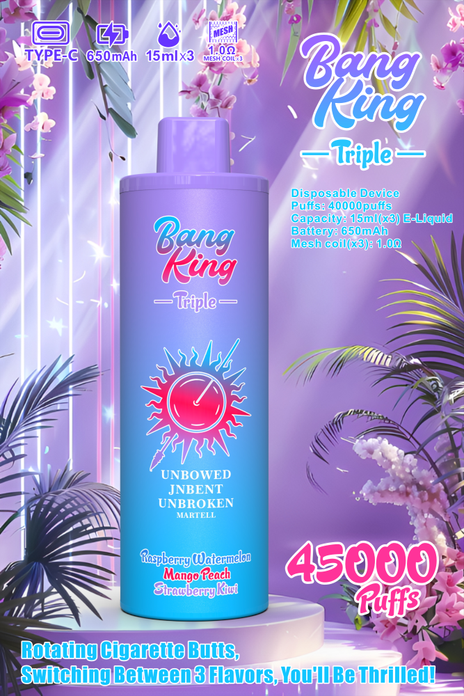 Bang King 45000 Puffs 3in1 Ecig Eliquid Disposable Vape
