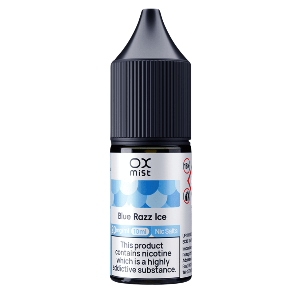 BLUE RAZZ ICE 10ML NIC SALT OX MIST | UK Vape Store