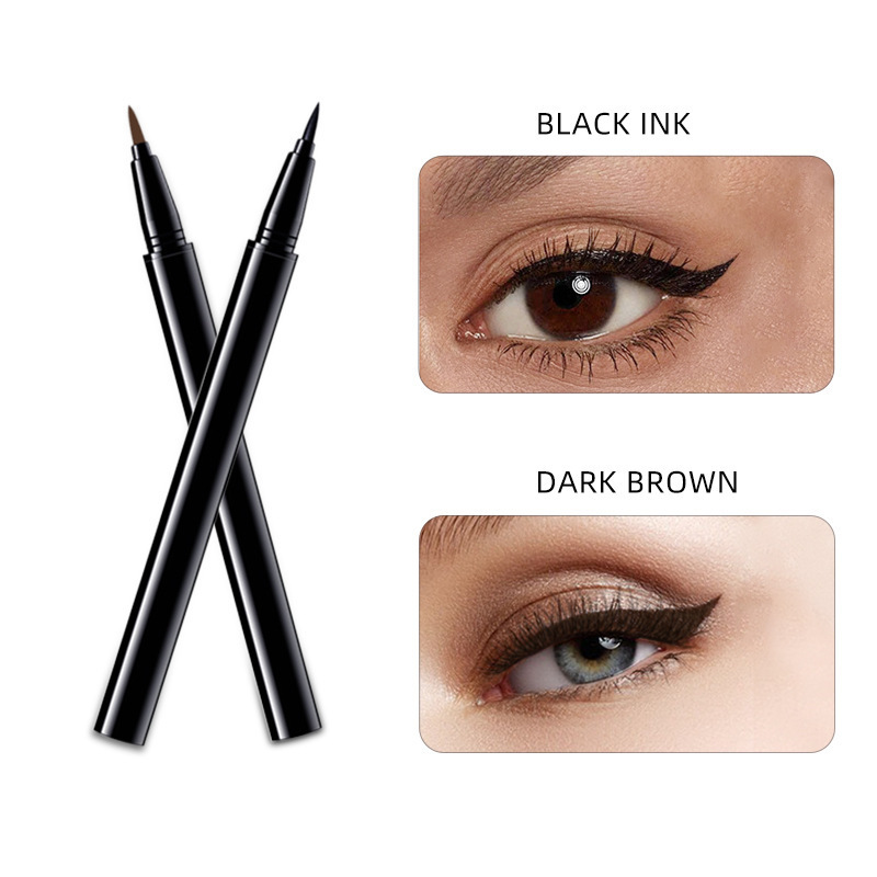 Dual-Color Liquid Eyeliner (Black Ink + Dark Brown) - B2B Two-Tone Combination Procurement + On-Eye Look Marketing Asset Pack ISO Certified