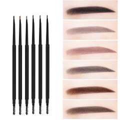 6-Color Dual-Ended Eyebrow Pencil Set - Matte Black Packaging + B2B Private Label Customization ISO Certified Bulk Supply