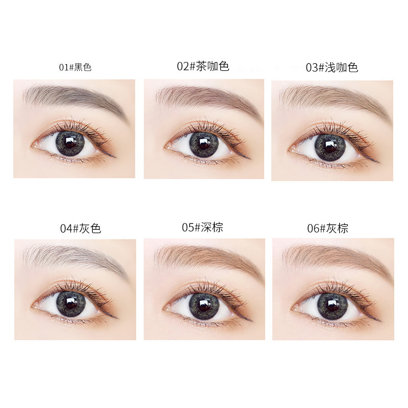 6-Shade Eyebrow Pencil On-Eye Swatches - B2B Brand Visual Material Support + Skin-Friendly Formula OEM Service