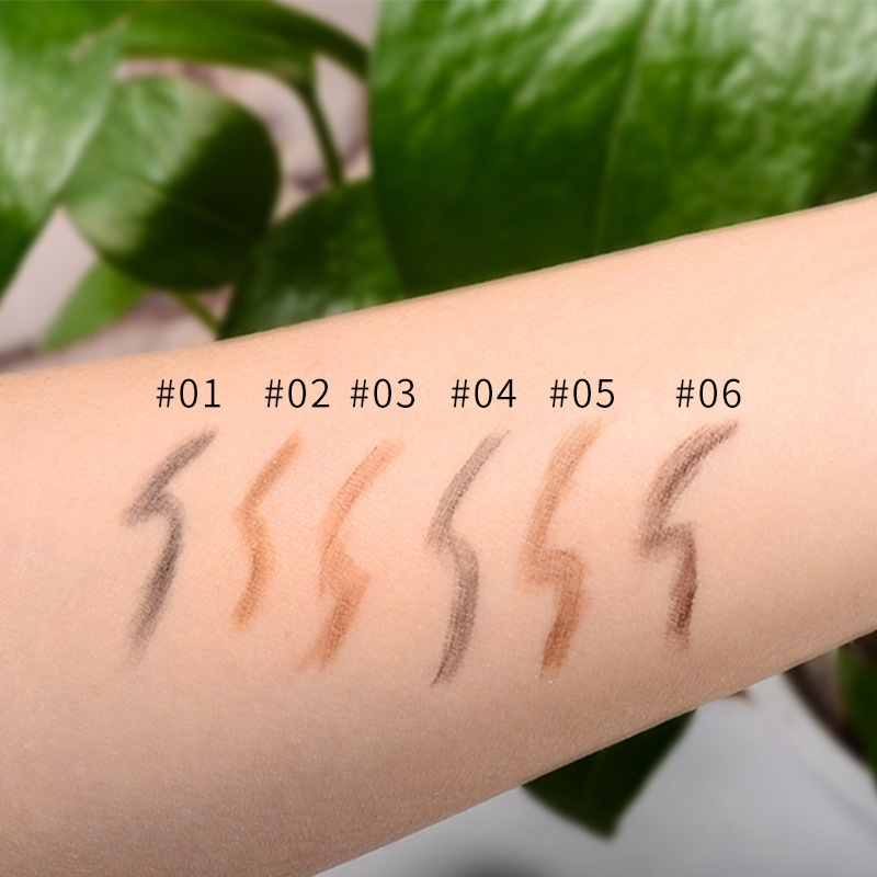 6-Color Eyebrow Pencil Arm Swatch Card - B2B Bulk Shade Consistency Guarantee + Vegan GMPC Certified Private Label