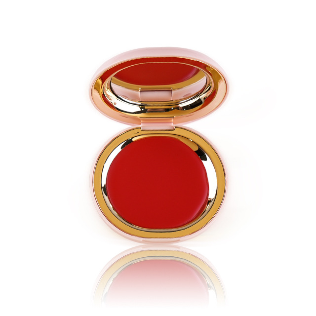 Spherical Cream Blush (Red Shade) - B2B Private Label Logo Placement + Metal Trim Packaging Customization ISO Certified