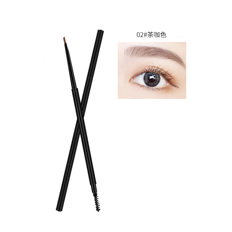 002 Deep Brown Dual-Ended Eyebrow Pencil - B2B Private Label Shade Matching for Dark Hair Audiences + Logo Custom Packaging ISO Certified