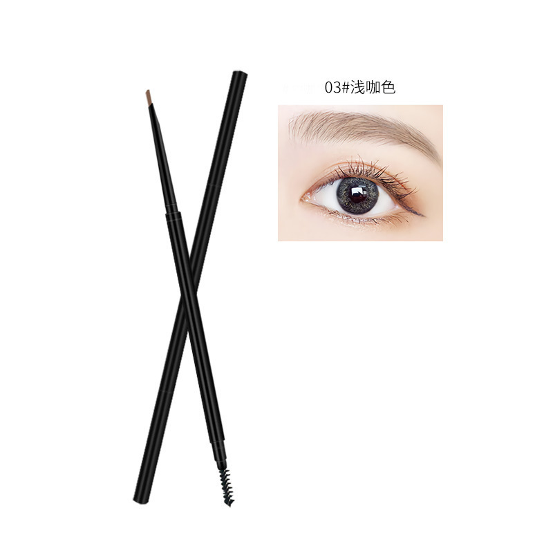 003 Light Brown Dual-Ended Brow Pencil - B2B OEM Shade Fine-Tuning Service + On-Eye Swatch Marketing Material Support GMPC Approved