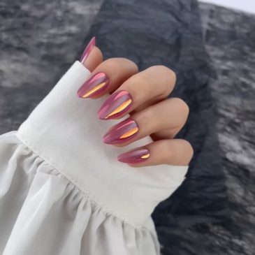 Pink-Purple Aurora Stiletto Press-On Nails,Pink-Purple Aurora Stiletto Press-On Nails 