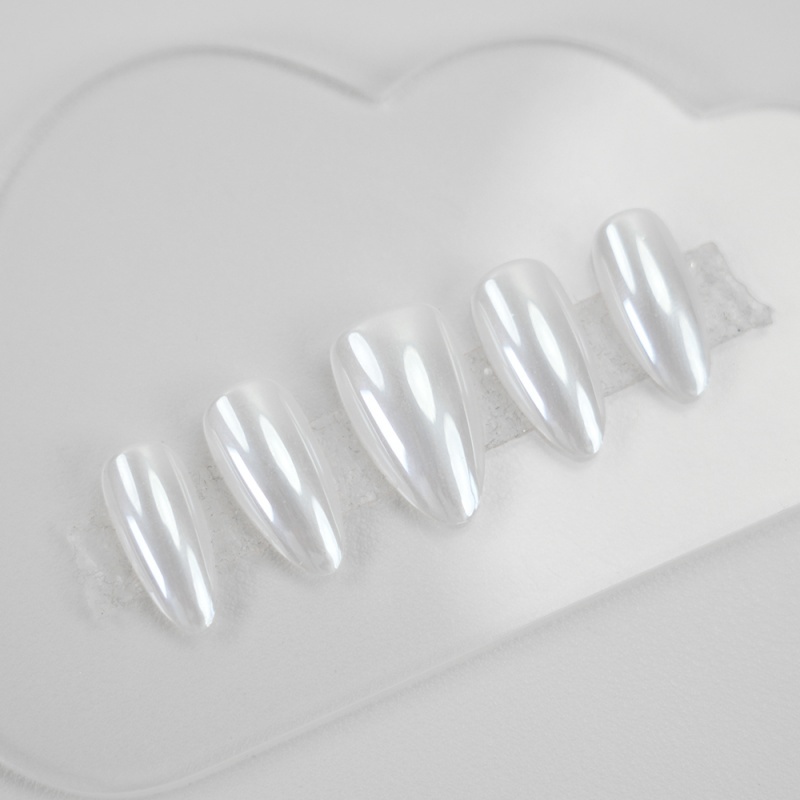Pure white pearl color-changing nails,Pure white pearl color-changing nails 