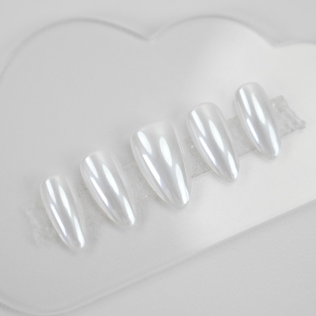 Pure white pearl color-changing nails,Pure white pearl color-changing nails 