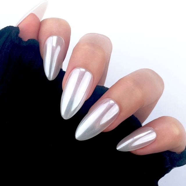 Pure white pearl color-changing nails,Pure white pearl color-changing nails 