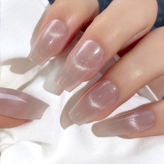 Nude Pink Glitter Clear Press-On Nails,Nude Pink Glitter Clear Press-On Nails 