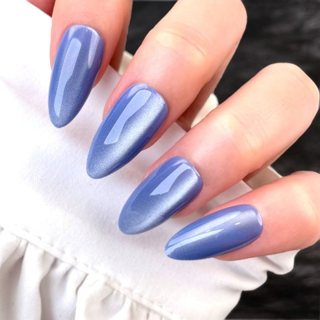 Blue Shimmer Stiletto Press-On Nails,Blue Shimmer Stiletto Press-On Nails 