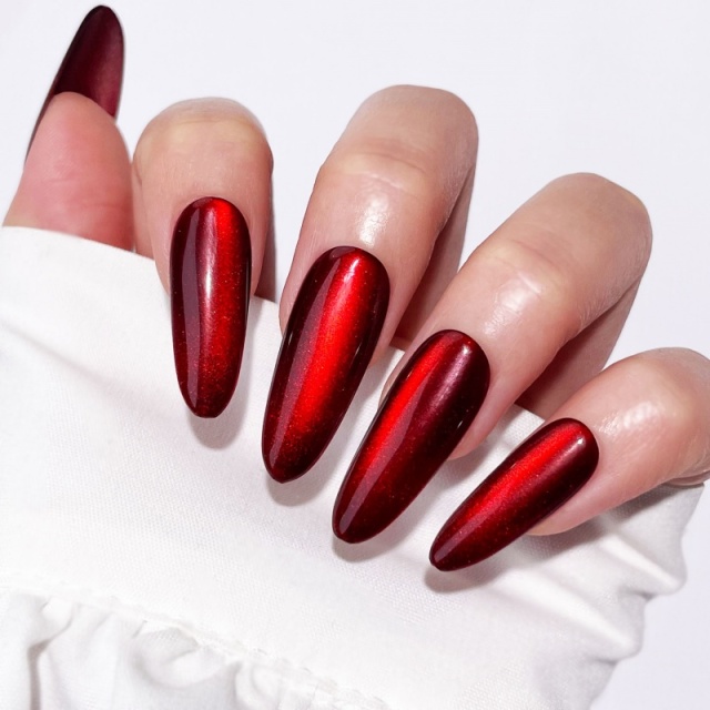 Burgundy Metallic Stiletto Press-On Nails,Burgundy Metallic Stiletto Press-On Nails 
