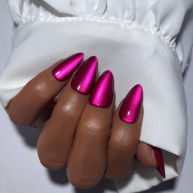 Magenta Glossy Stiletto Press-On Nails,Magenta Glossy Stiletto Press-On Nails 