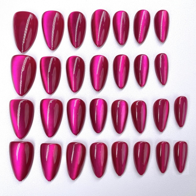 Magenta Glossy Stiletto Press-On Nails,Magenta Glossy Stiletto Press-On Nails 