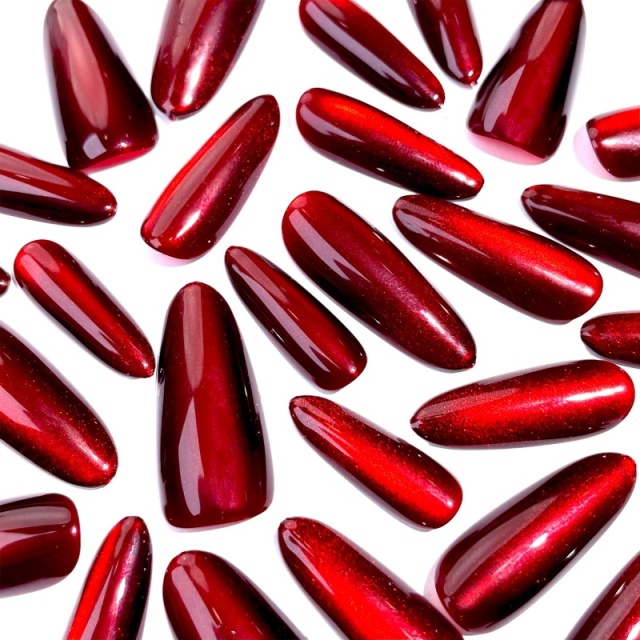 Burgundy Metallic Stiletto Press-On Nails,Burgundy Metallic Stiletto Press-On Nails 