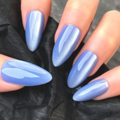 Blue Shimmer Stiletto Press-On Nails,Blue Shimmer Stiletto Press-On Nails 
