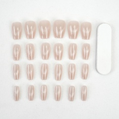 Nude Pink Glitter Clear Press-On Nails,Nude Pink Glitter Clear Press-On Nails 