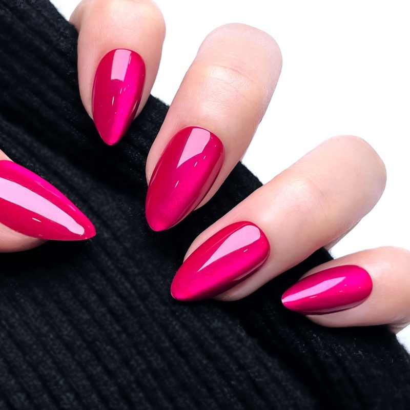 Magenta Glossy Stiletto Press-On Nails,Magenta Glossy Stiletto Press-On Nails 
