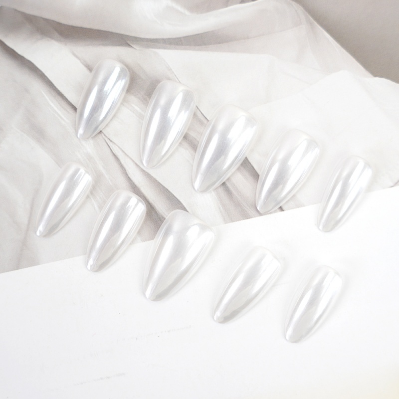 Pure white pearl color-changing nails,Pure white pearl color-changing nails 
