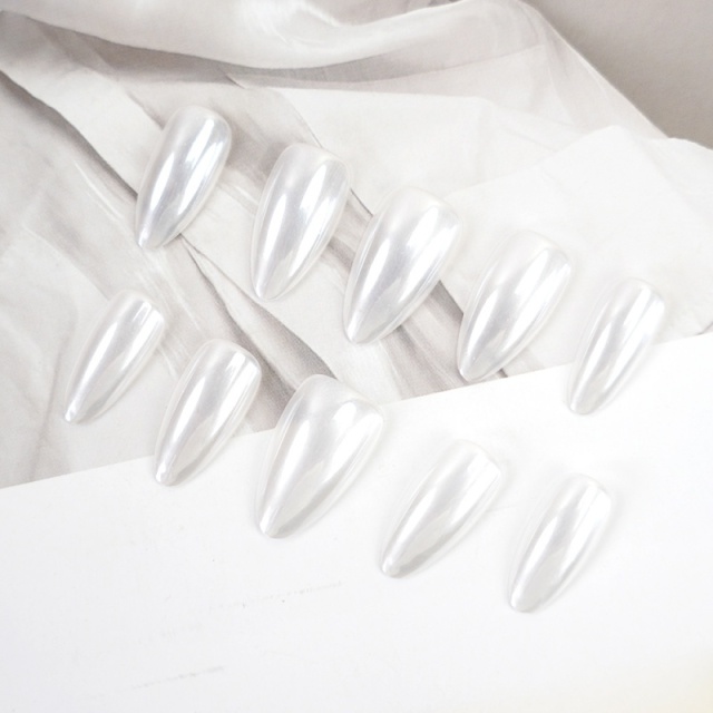 Pure white pearl color-changing nails,Pure white pearl color-changing nails 