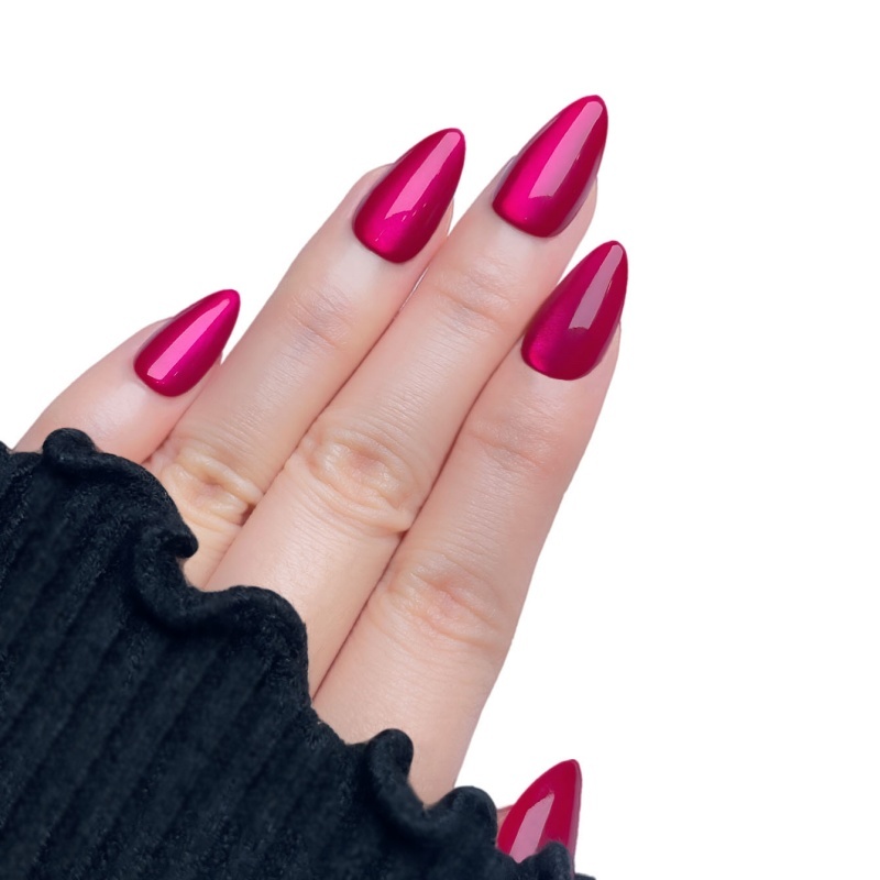 Magenta Glossy Stiletto Press-On Nails,Magenta Glossy Stiletto Press-On Nails 