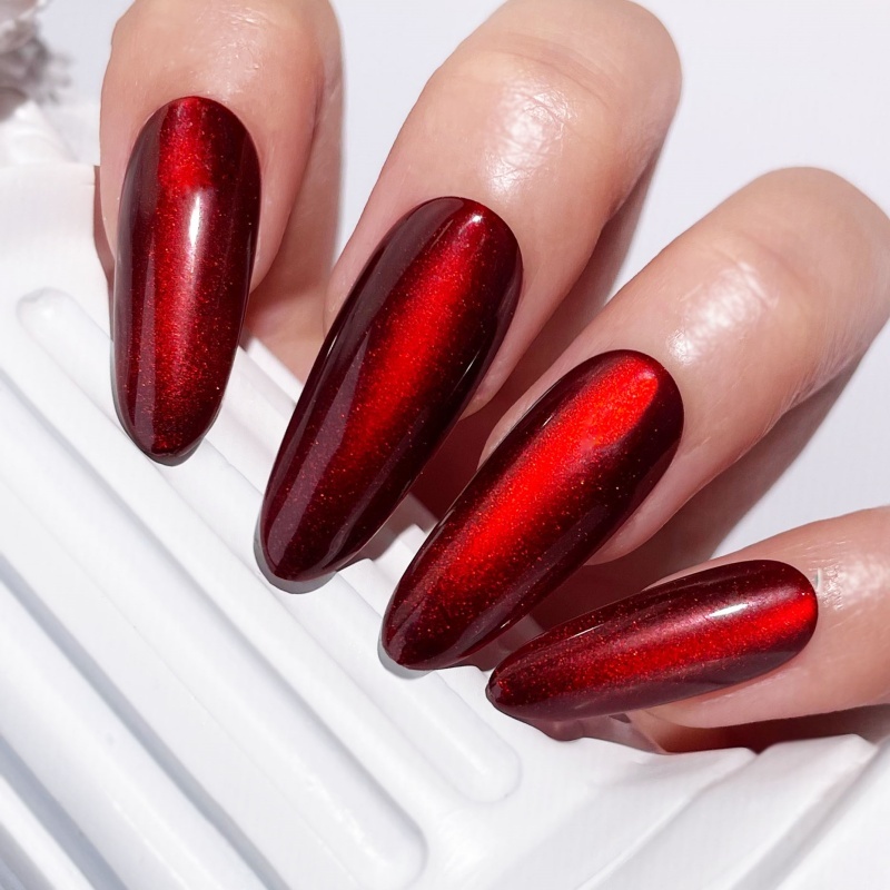 Burgundy Metallic Stiletto Press-On Nails,Burgundy Metallic Stiletto Press-On Nails 
