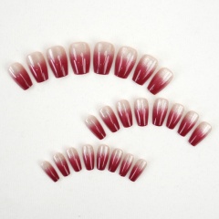 Red Silver Glitter Ombre Press-On Nails,Red Silver Glitter Ombre Press-On Nails 