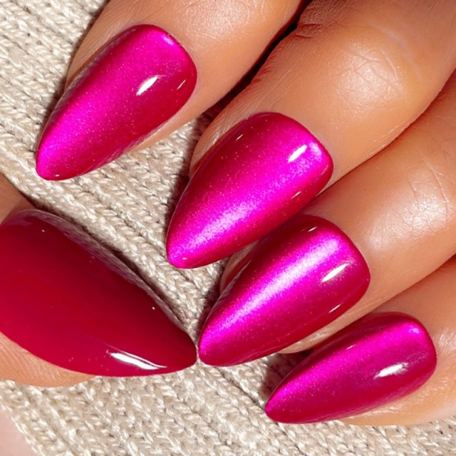Magenta Glossy Stiletto Press-On Nails,Magenta Glossy Stiletto Press-On Nails 