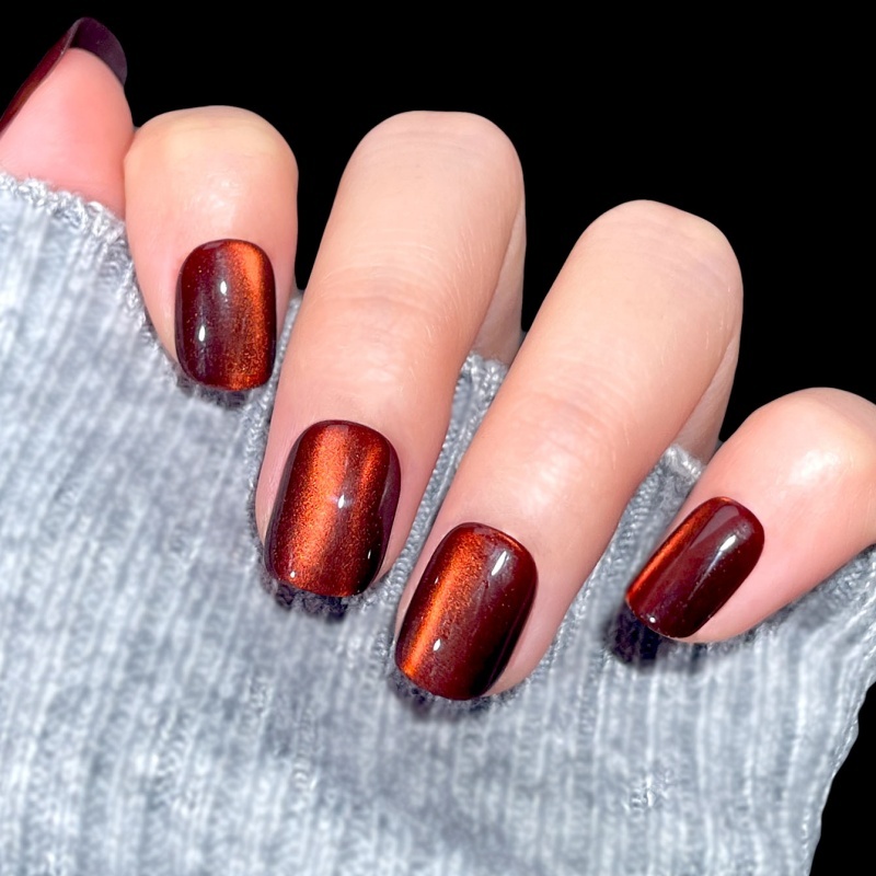 Press on Nails Red Wine Color Short Press on Nails,Press on Nails Red Wine Color Short Press on Nails 