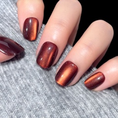 Press on Nails Red Wine Color Short Press on Nails,Press on Nails Red Wine Color Short Press on Nails 