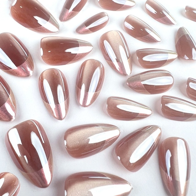 Pink Shimmer Stiletto Press-On Nails,Pink Shimmer Stiletto Press-On Nails 