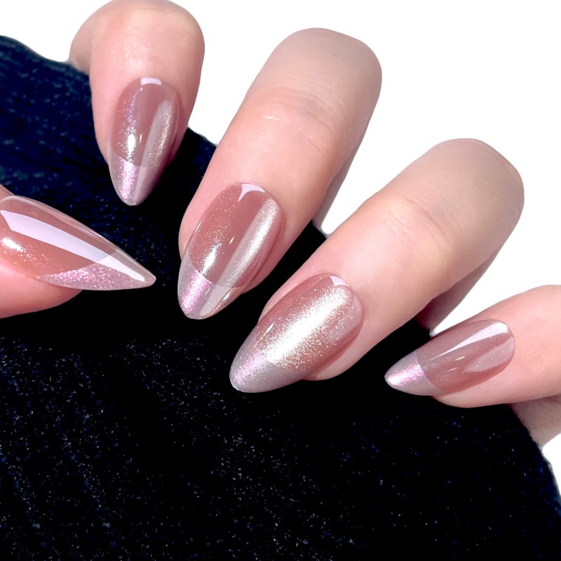 Pink Shimmer Stiletto Press-On Nails,Pink Shimmer Stiletto Press-On Nails 